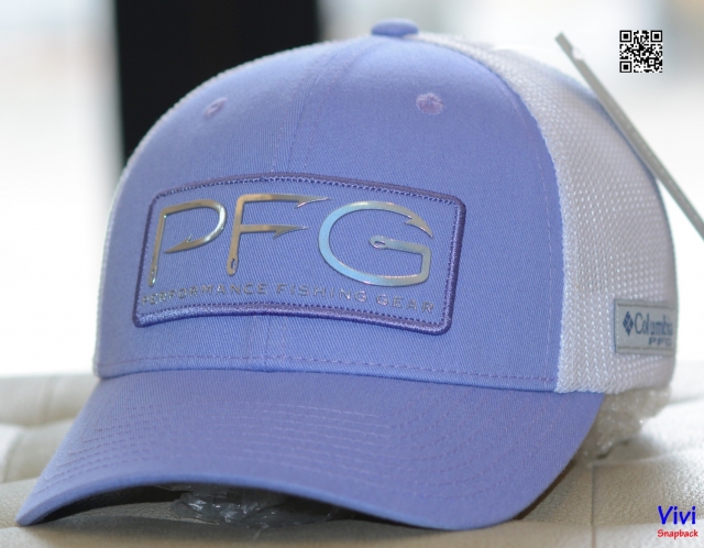 Nón Columbia PFG Hooks Silver Patch Logo Mesh Ball Fitted Cap Serenity Purple/White