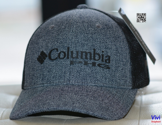 Nón bít đuôi Columbia PFG Logo Mesh Ball Fitted Cap Charcoal Heather/Black