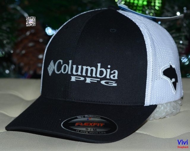 Columbia PFG Mesh Ball Cap - Black/White