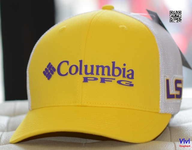 Nón Columbia Collegiate PFG Logo Louisiana States Mesh Ball Fitted Cap