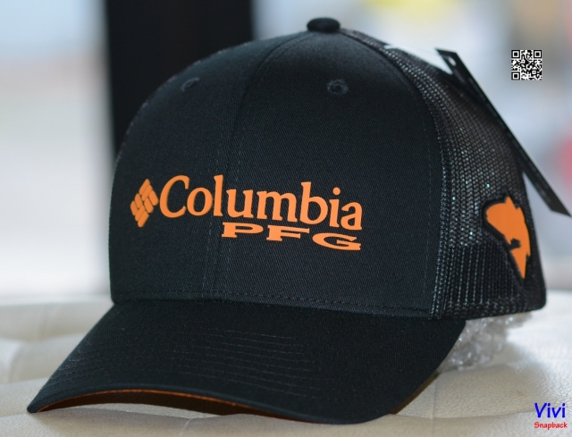 Nón Columbia PFG Logo Fishing Texas Mesh Ball Cap Black