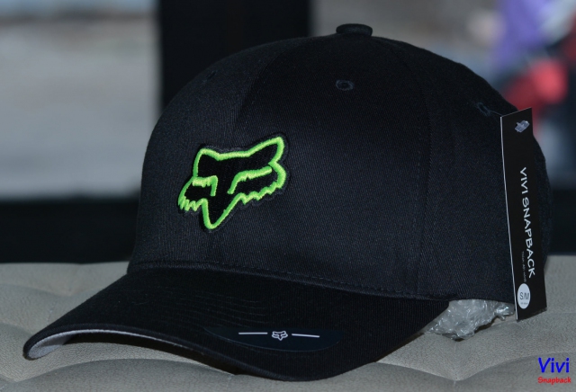 Nón bít đuôi The Flexfit Fox Racing Legacy Cap Black/Green Neon