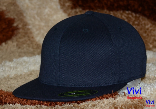 The Premium 210 Flexfit Fitted Navy Snapback