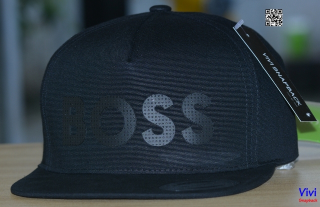 Nón Snapback Hugo Boss Perforated Logo In Honeycomb Piqué Snapback Full Black