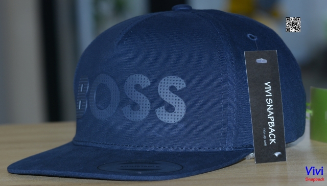 Nón Snapback Hugo Boss Perforated Logo In Honeycomb Piqué Dark Blue