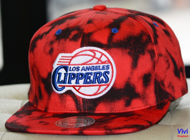 Mitchell & Ness Los Angeles Clippers Acid Wash Snapback Red/Black